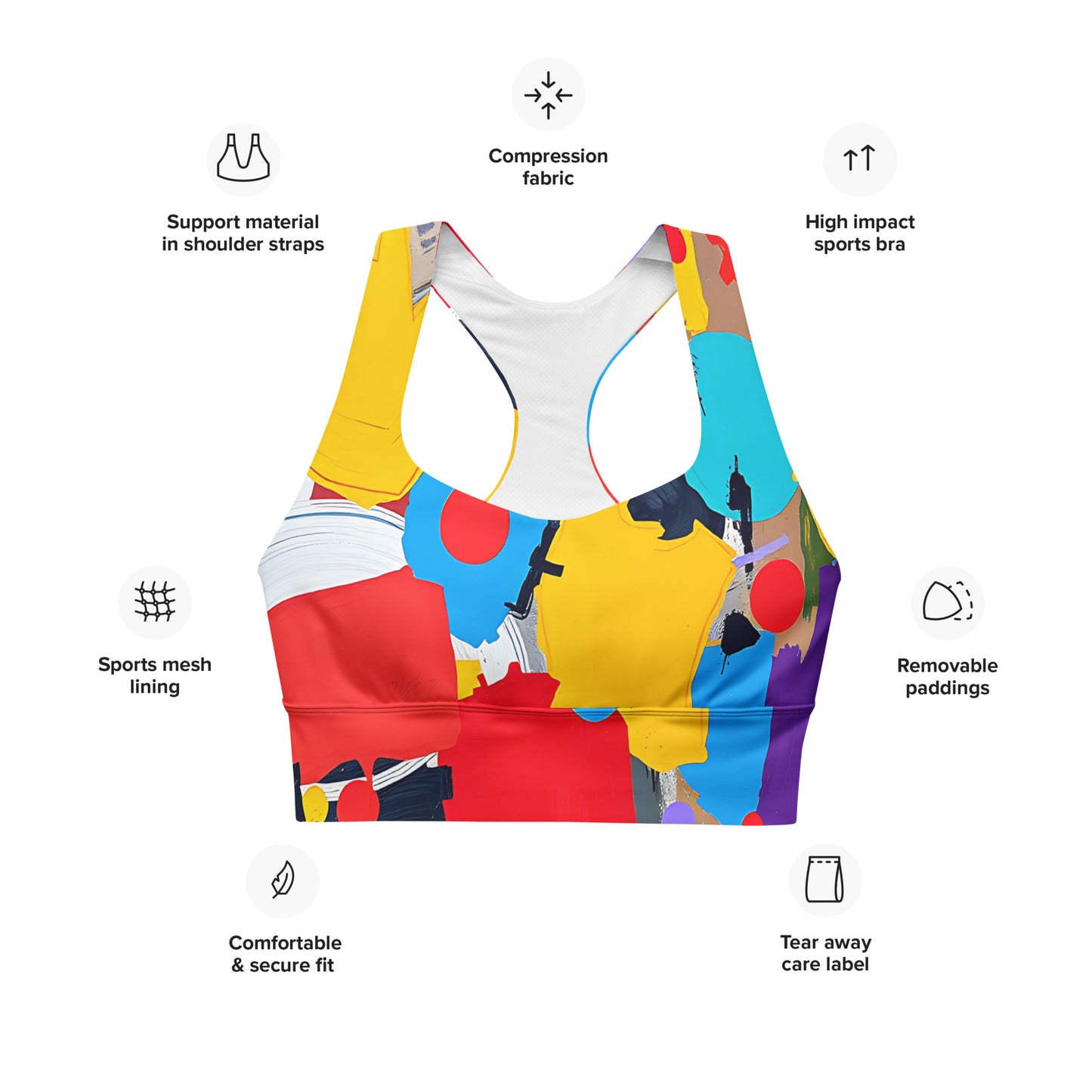 Women's All-Over Print Recycled Longline Sports Bra