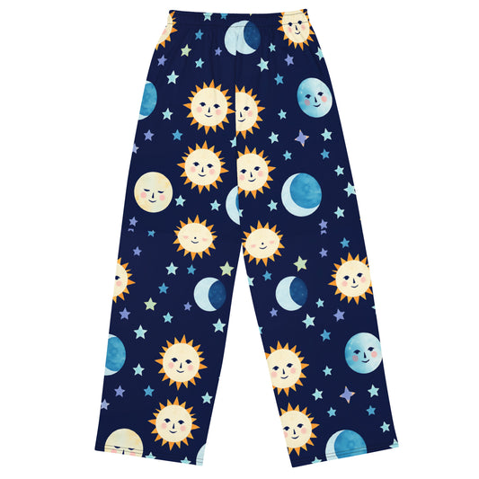 Men's All-Over Print Wide-Leg Pants