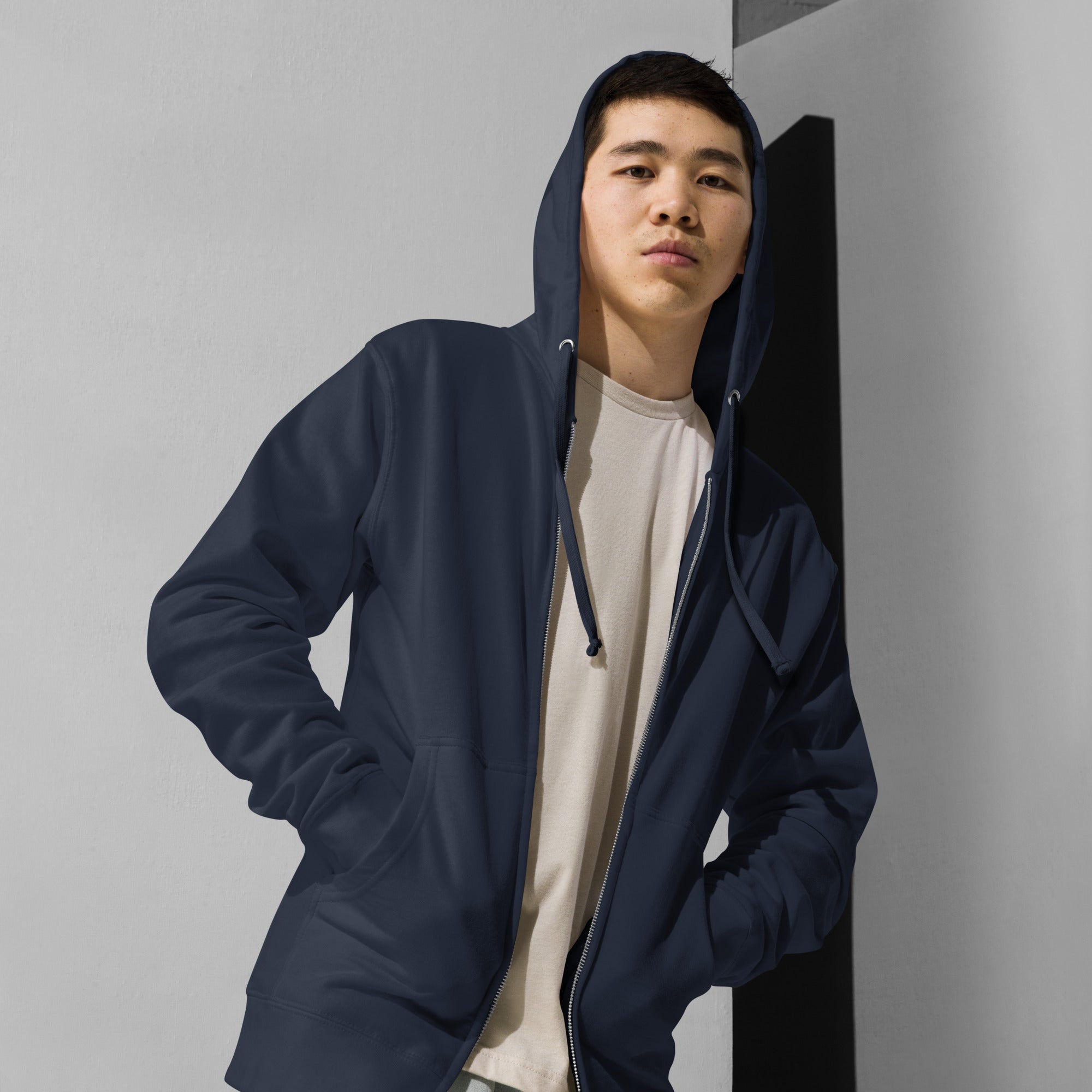 Men's Fleece Zip Up Hoodie Classic Navy